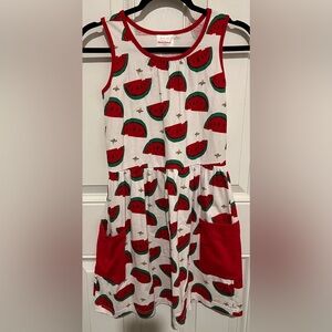 Hanna Andersson Kids' Watermelon & Bees Dress Sleeveless US Size 12 Summer Beach